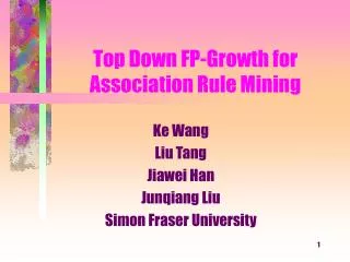 Top Down FP-Growth for Association Rule Mining