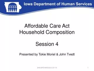 Affordable Care Act Household Composition