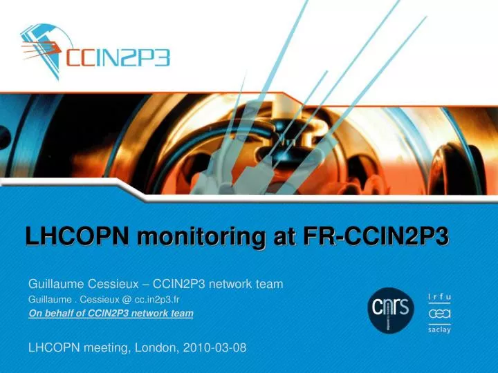 lhcopn monitoring at fr ccin2p3