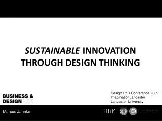 Sustainable Innovation through Design Thinking