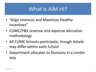 What is AIM HI?