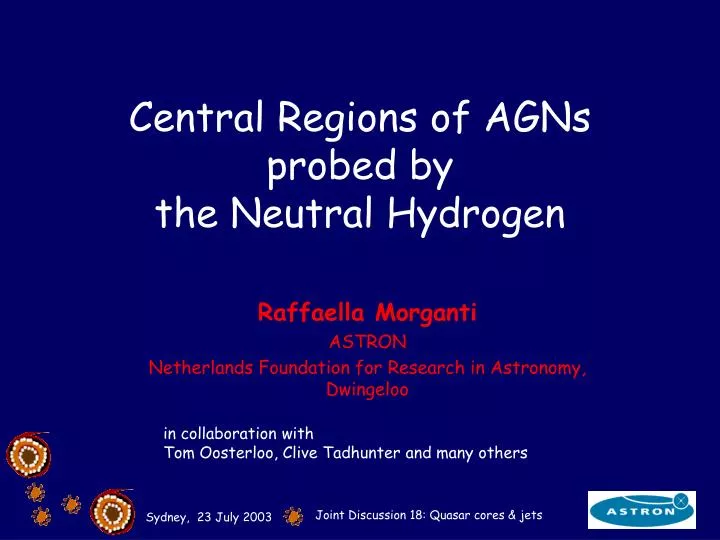 central regions of agns probed by the neutral hydrogen