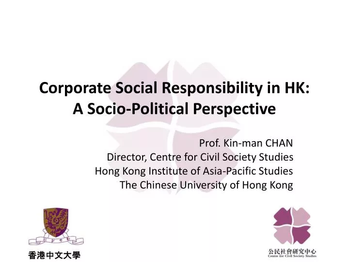 corporate social responsibility in hk a socio political perspective