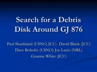 Search for a Debris Disk Around GJ 876