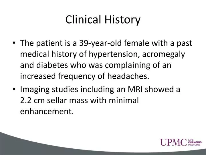 history clinical presentation