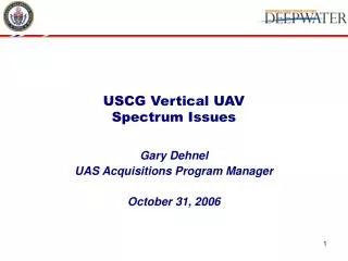 USCG Vertical UAV Spectrum Issues