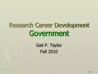 Research Career Development Government