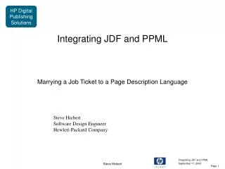 Integrating JDF and PPML