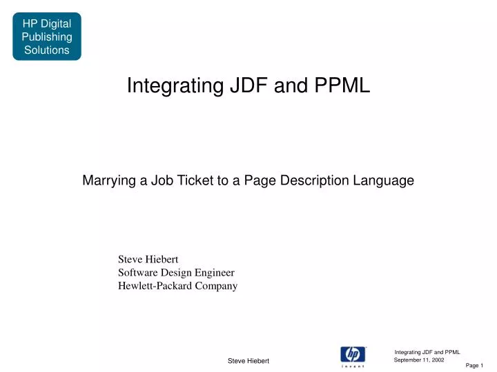 integrating jdf and ppml