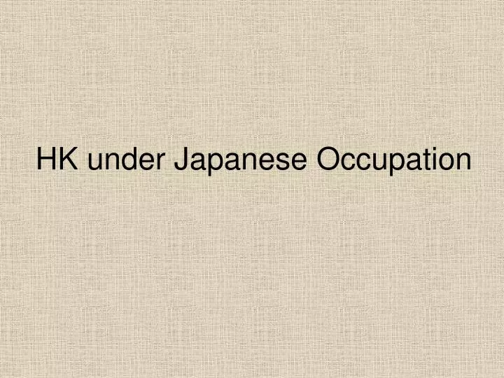 hk under japanese occupation