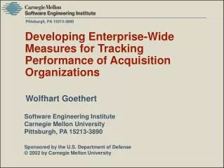 Developing Enterprise-Wide Measures for Tracking Performance of Acquisition Organizations