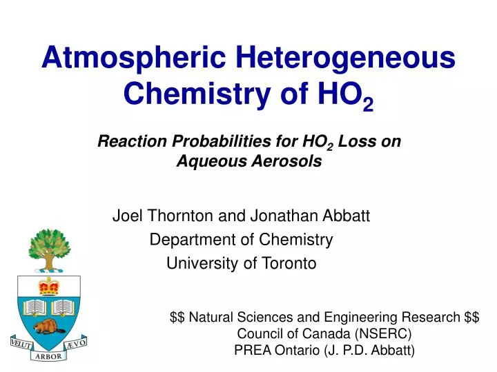 atmospheric heterogeneous chemistry of ho 2