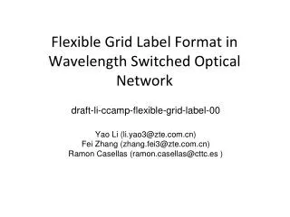 Flexible Grid Label Format in Wavelength Switched Optical Network