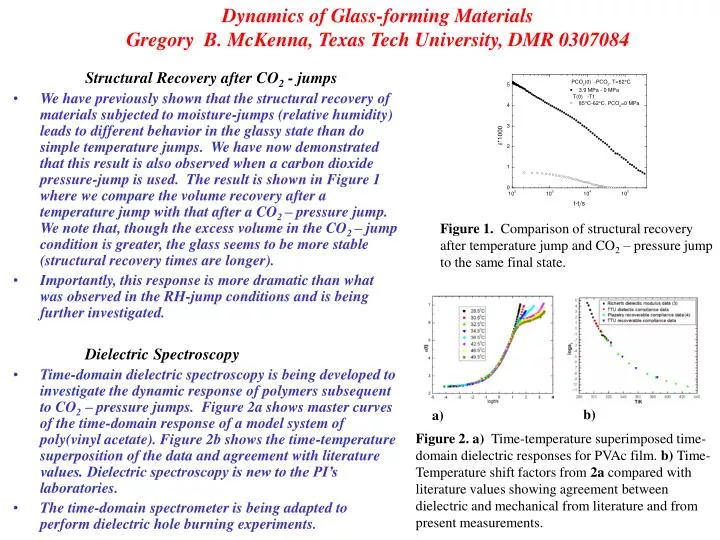 dynamics of glass forming materials gregory b mckenna texas tech university dmr 0307084