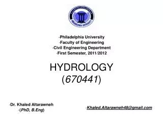 HYDROLOGY ( 670441 )