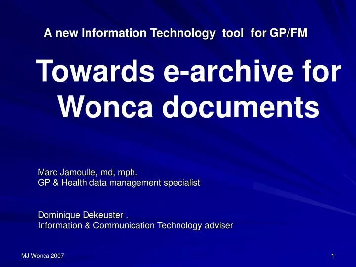 a new information technology tool for gp fm