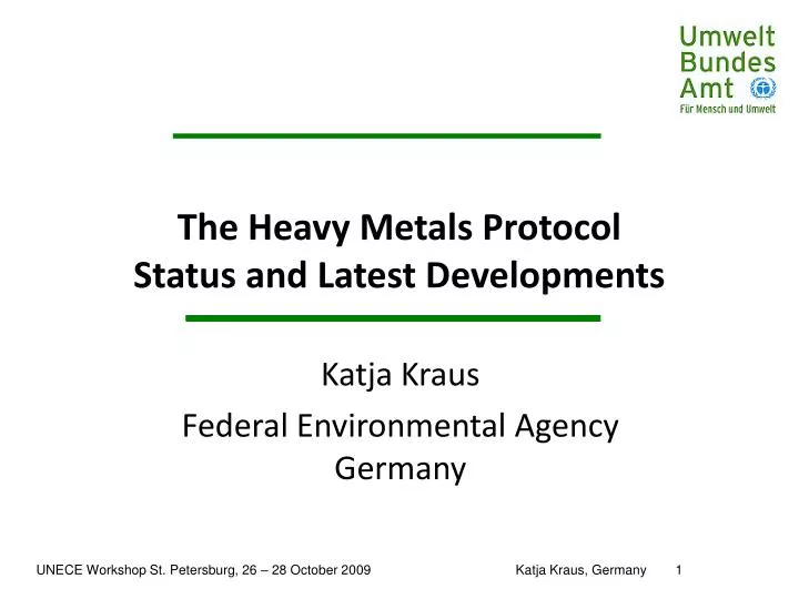 the heavy metals protocol status and latest developments