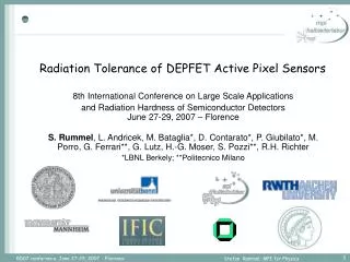 Radiation Tolerance of DEPFET Active Pixel Sensors