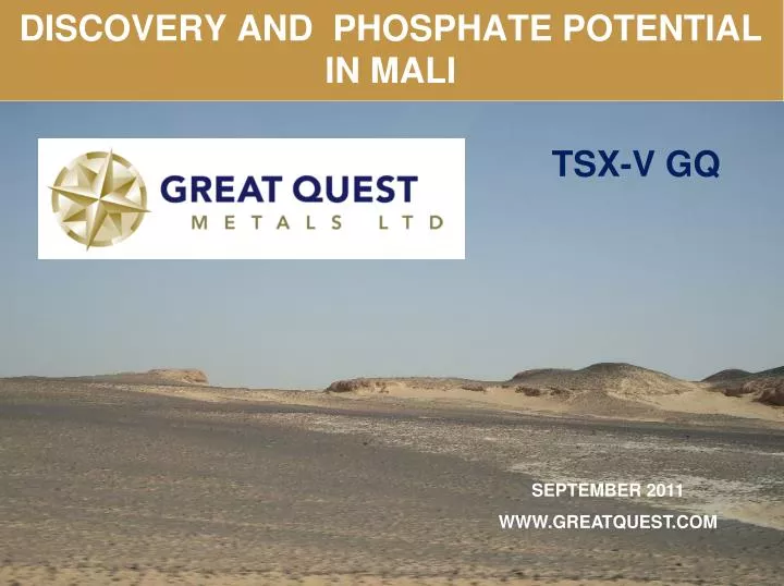 discovery and phosphate potential in mali