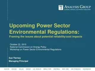 October 22, 2010 National Commission on Energy Policy