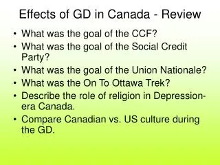 Effects of GD in Canada - Review