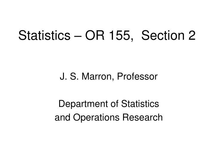 statistics or 155 section 2