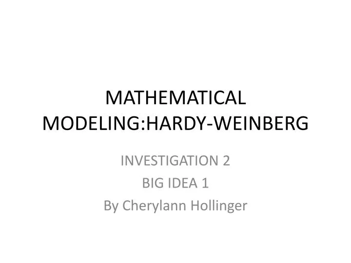 mathematical modeling hardy weinberg