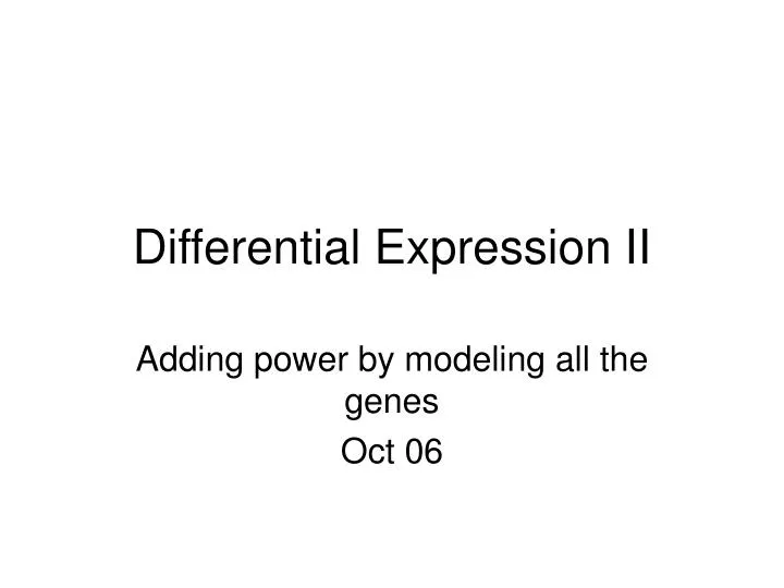 differential expression ii