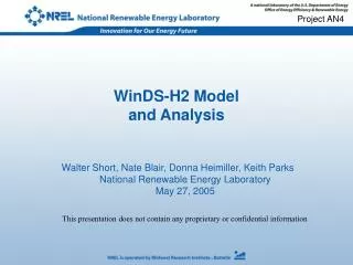 WinDS-H2 Model and Analysis