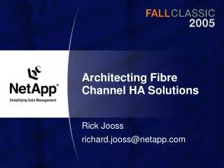 Architecting Fibre Channel HA Solutions