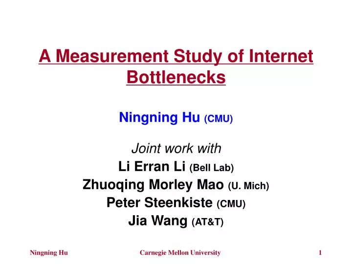 a measurement study of internet bottlenecks