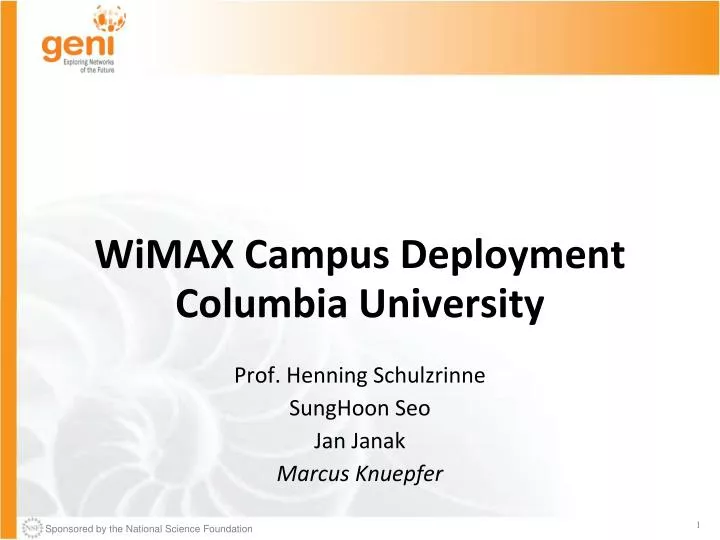 wimax campus deployment columbia university