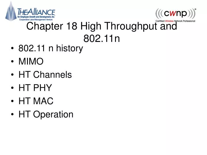 chapter 18 high throughput and 802 11n