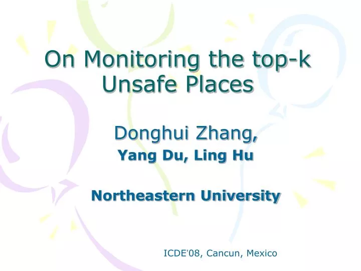 on monitoring the top k unsafe places