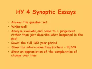 HY 4 Synoptic Essays