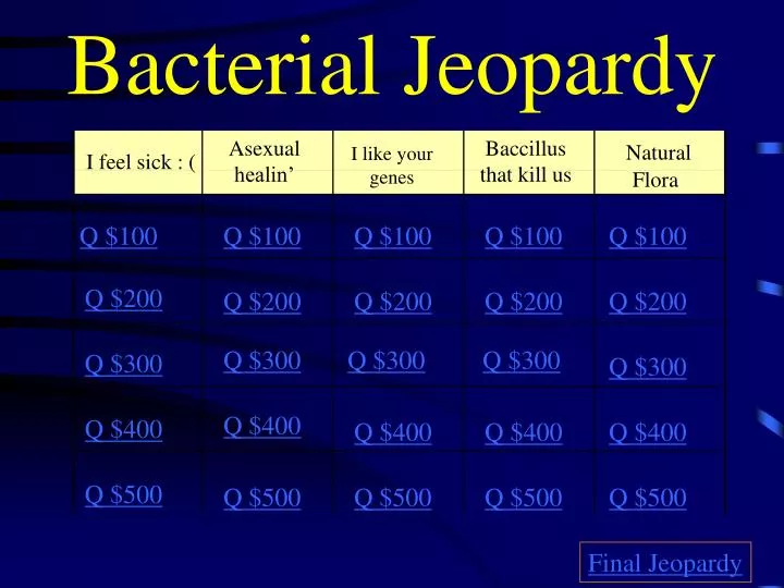 bacterial jeopardy