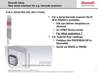 Rexroth Inline New serial interface for e.g. barcode scanners