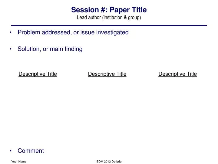 session paper title lead author institution group