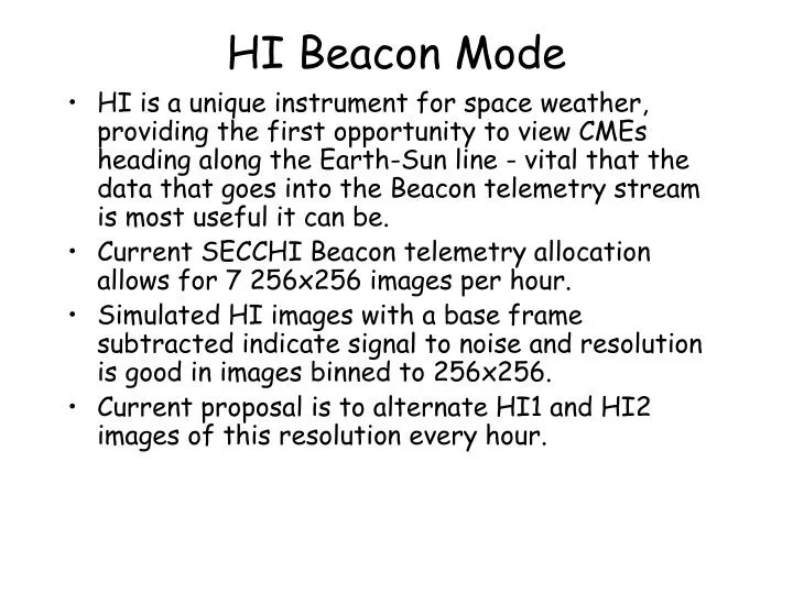 hi beacon mode