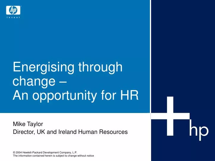 energising through change an opportunity for hr