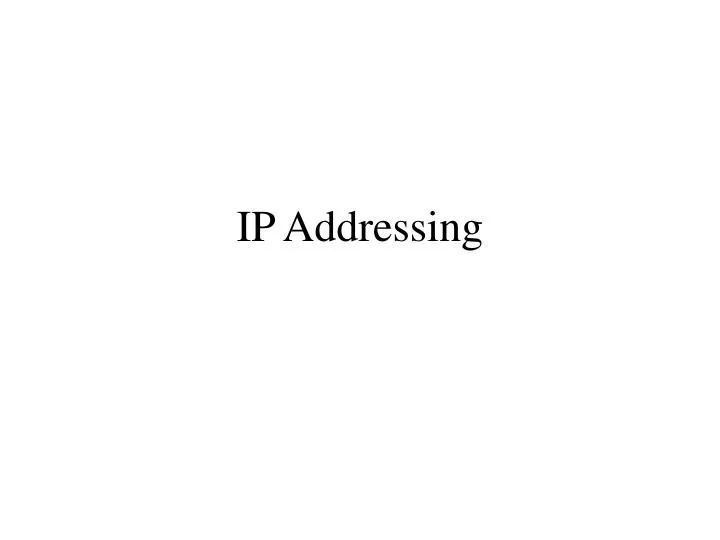 ip addressing