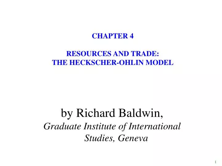 chapter 4 resources and trade the heckscher ohlin model