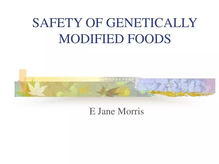 safety of genetically modified foods