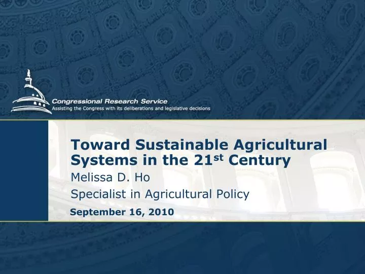toward sustainable agricultural systems in the 21 st century