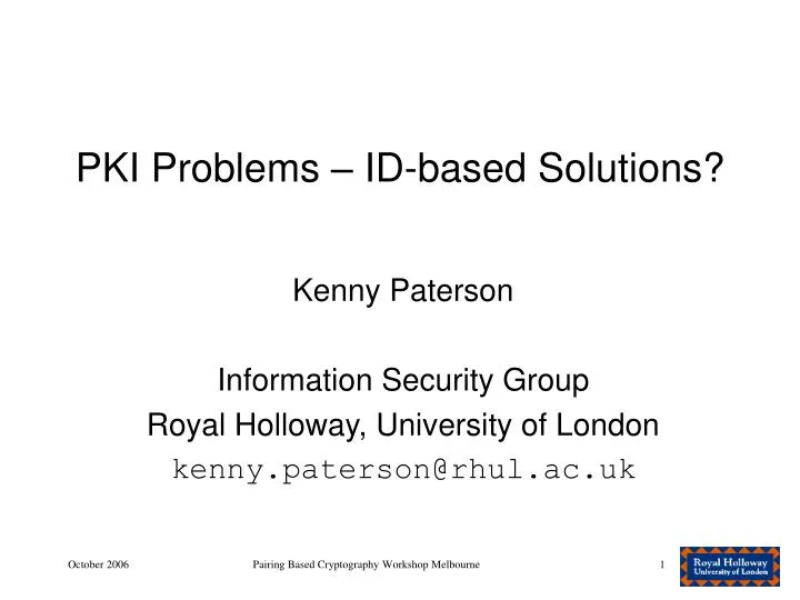 pki problems id based solutions