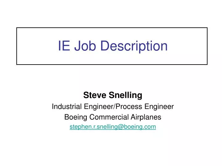ie job description