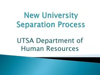 New University Separation Process