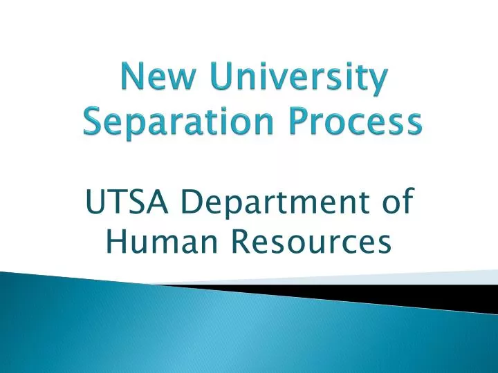 new university separation process