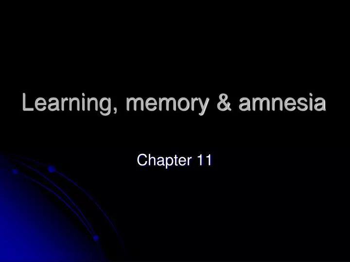 learning memory amnesia