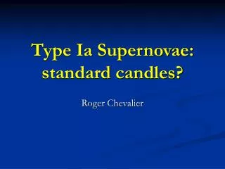 Type Ia Supernovae: standard candles?